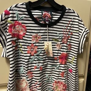 Johnny Was Joya Draped relaxed T Shirt XS New With Tags